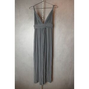 T Bags Los Angeles Gray Maxi Dress Sleeveless V Neck Jersey‎ Knit Size M